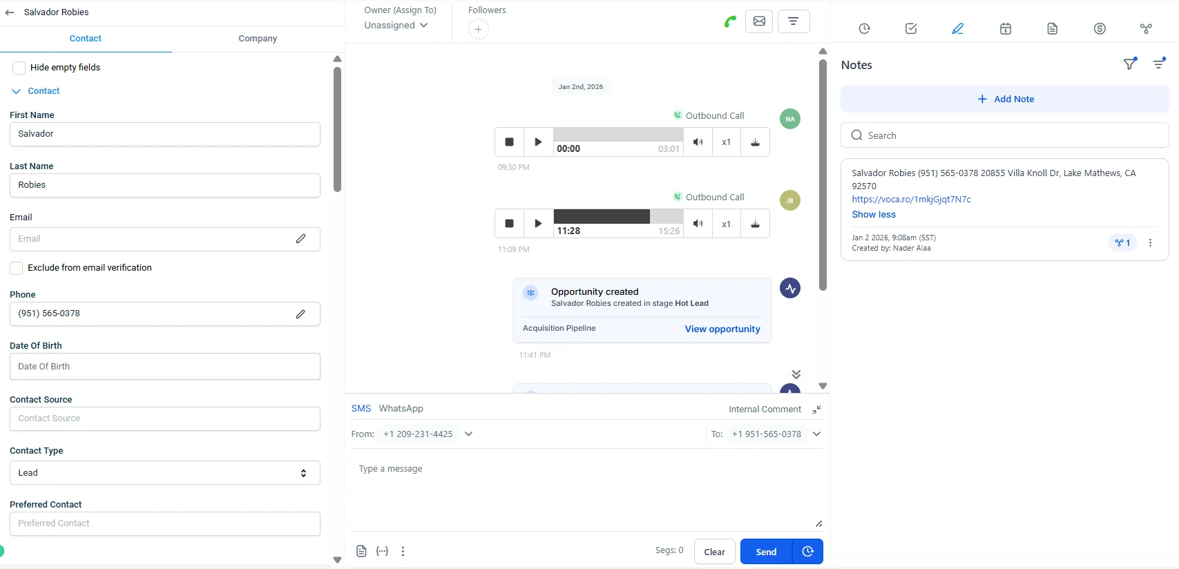 Lead Detail + Tasks